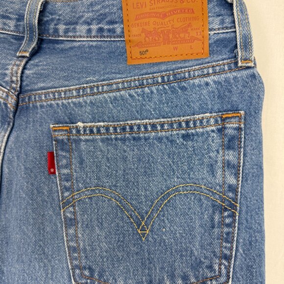 Levi Strauss 501 Women's Mid Rise Relaxed Fit Straight Leg Jeans – Size W27 L32 - Picture 9 of 15